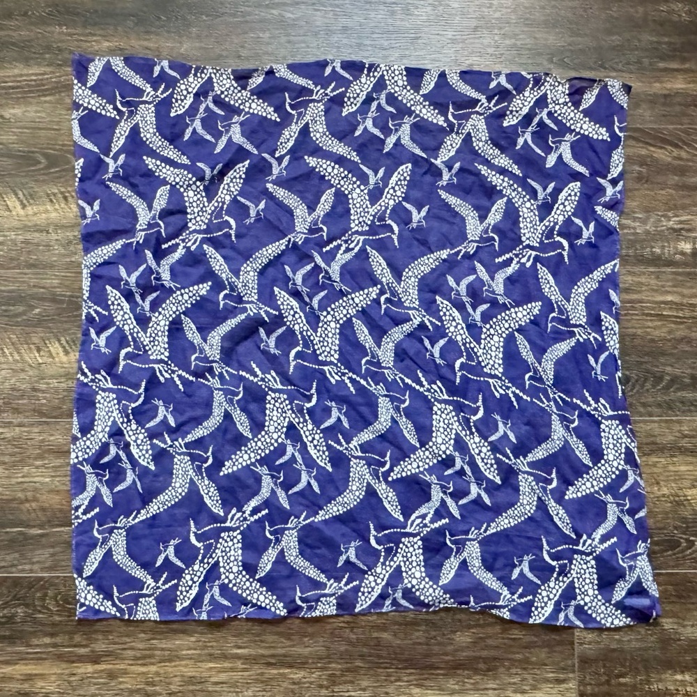 Ivana Helsinki by Paola Suhonen scarf blue and white bird print